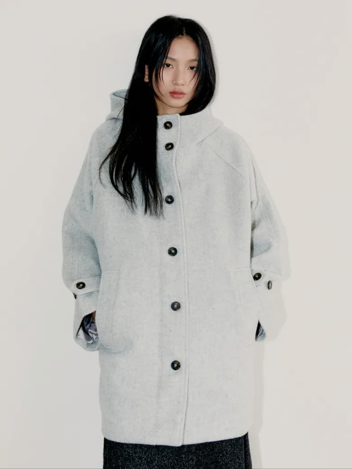 오피쉬 RICH WOOL HALF COAT, GRAY 상품이미지1