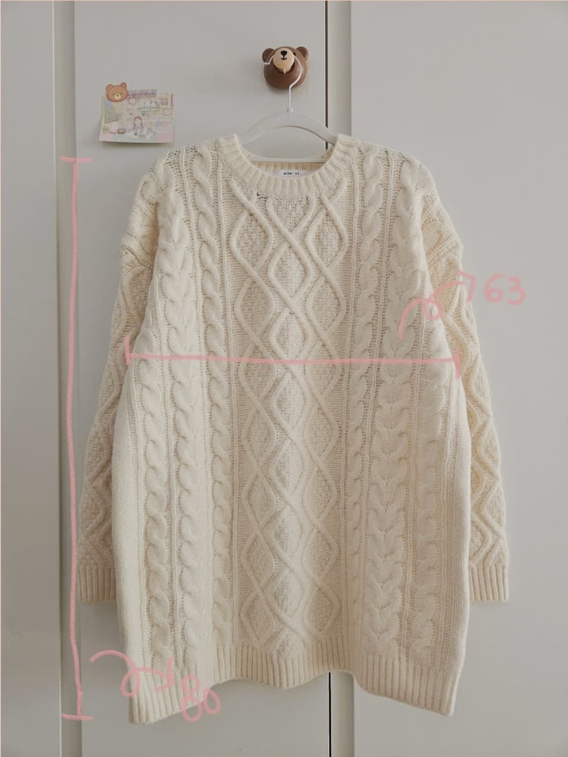 꽈배기 아이보리 니트 원피스 상품이미지5