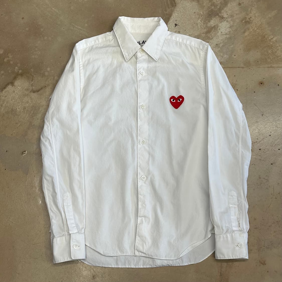 M 꼼데가르송 레드하트와펜 여성용 화이트 코튼 셔츠 상품이미지2
