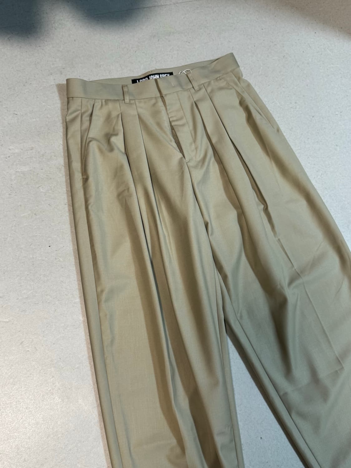 로드 존 그레이 투턱 와이드 슬랙스 베이지 M 상품이미지3