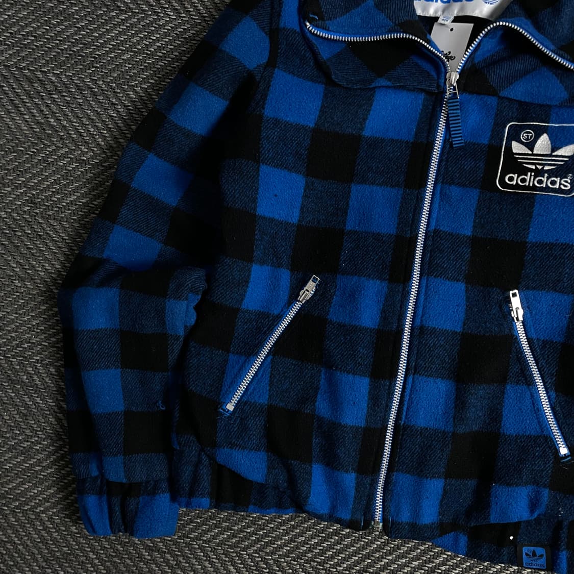 00s 아디다스 y2k 올드스쿨 플란넬 크롭 자켓o 3273 상품이미지2