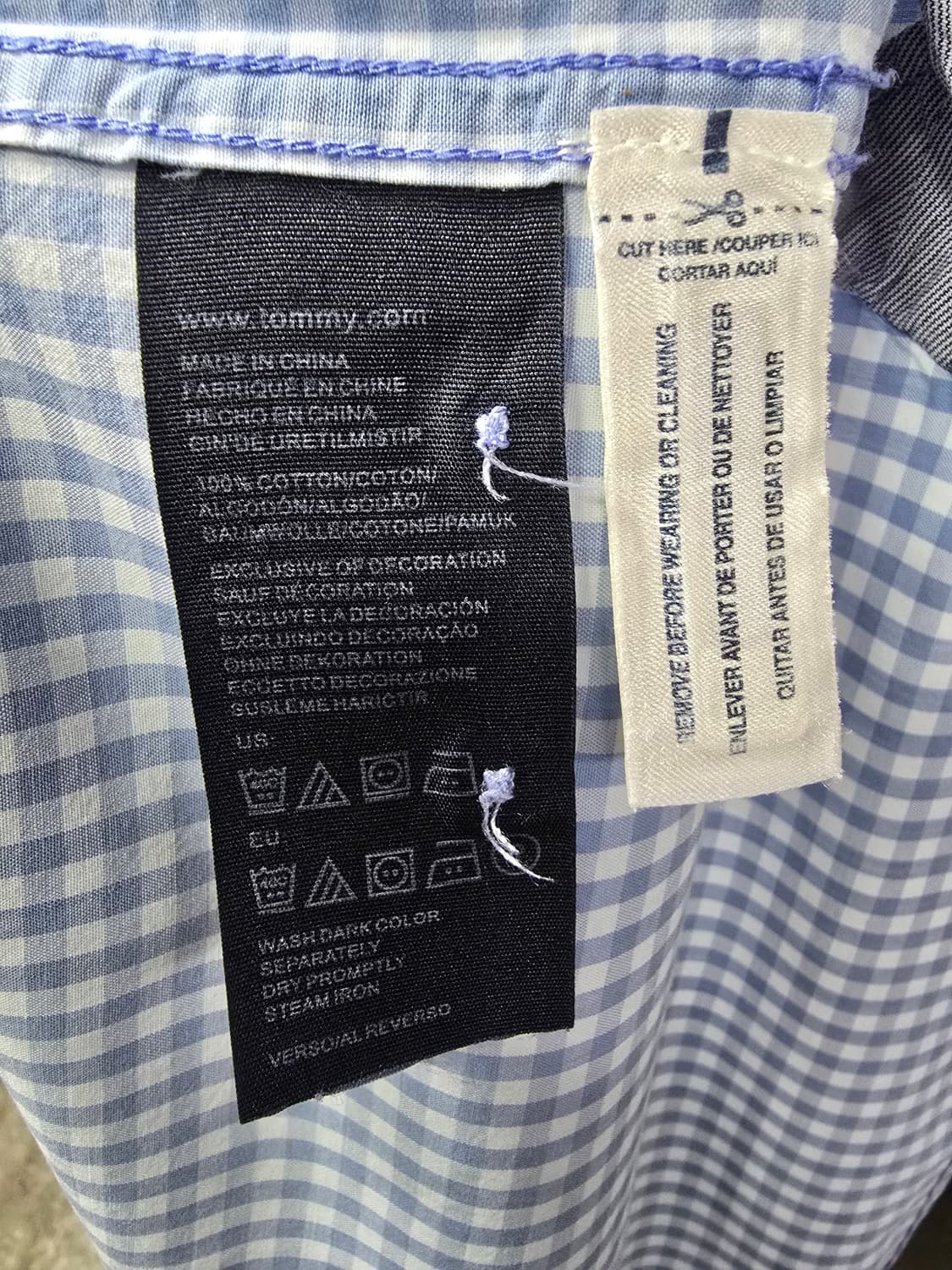 타미힐피거 하늘색 체크 셔츠 (1356) 상품이미지4