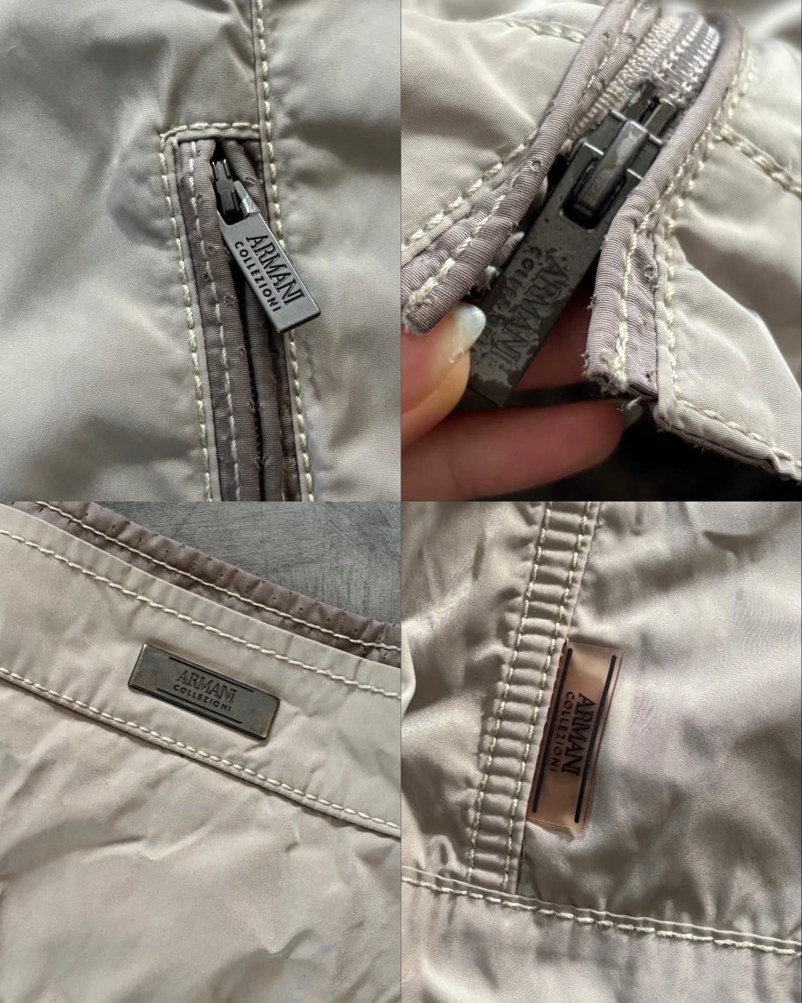 Armani Collezioni 아르마니 꼴레지오니 베이지 바이커 자켓 상품이미지9