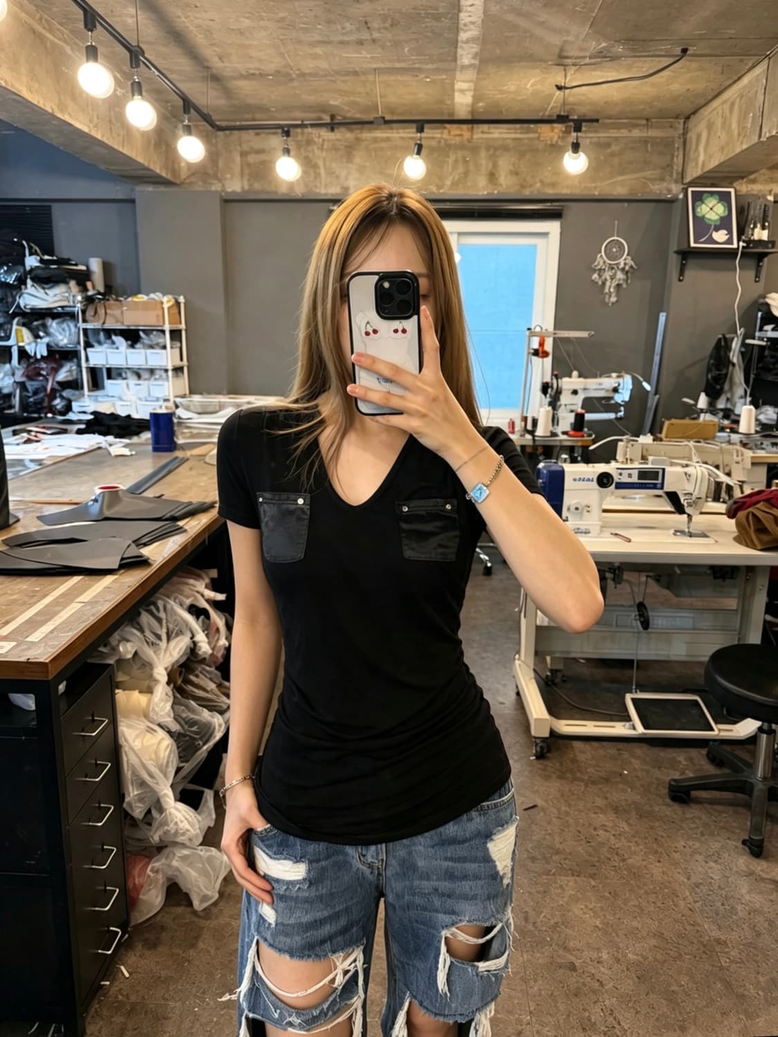 Karen Millen Pocket Detail Tee 상품이미지1