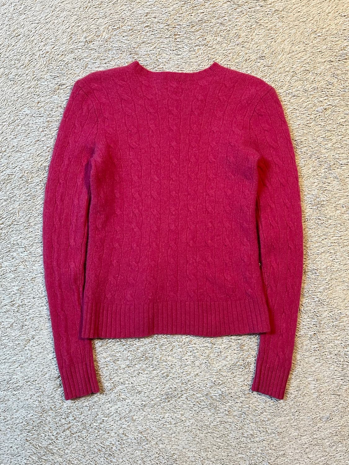 폴로 랄프로렌 신형 블랙포니 케이블 울 캐시미어 니트 딥핑크 상품이미지3