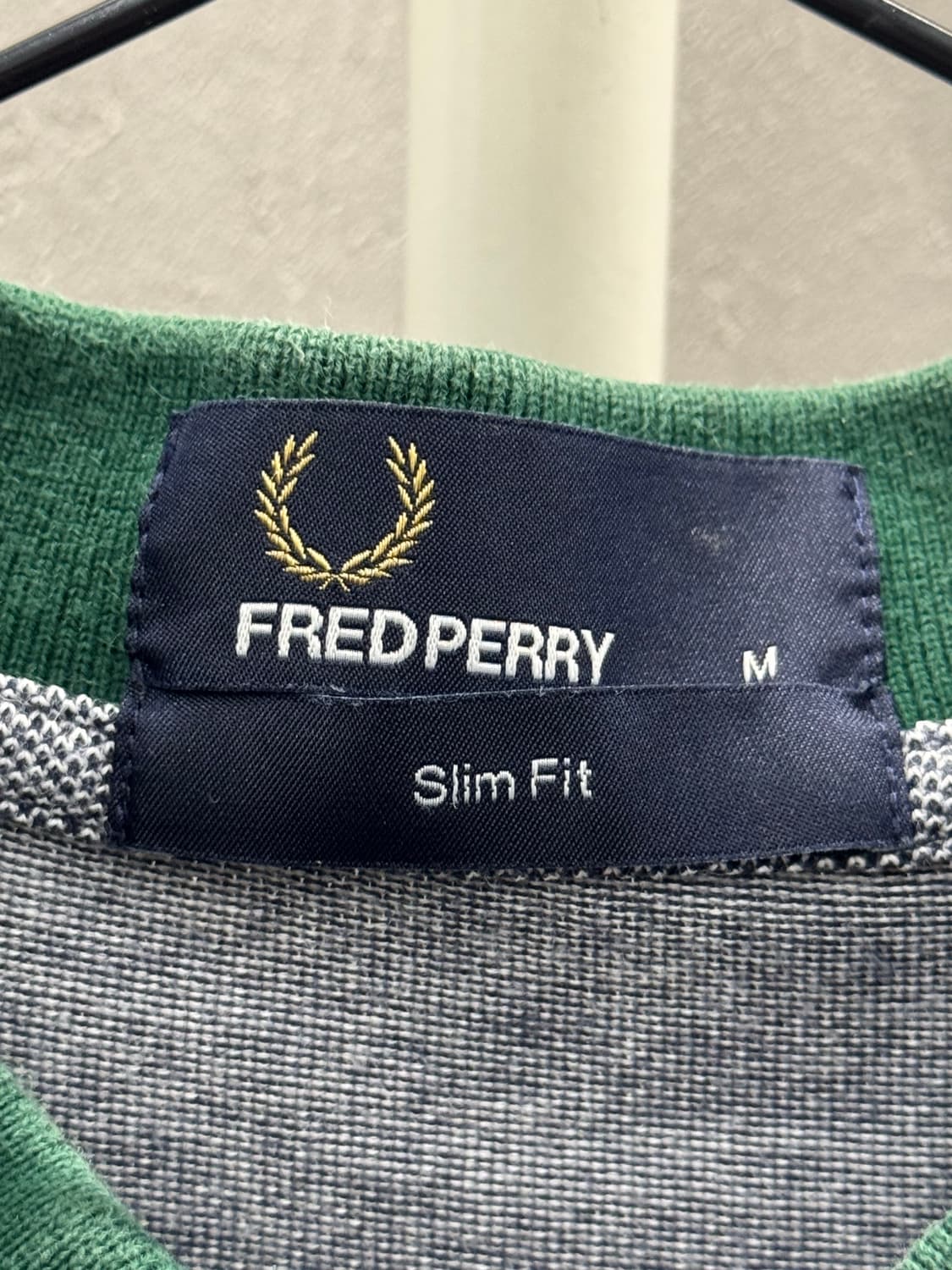 프레드페리 그린 카라 회색 반팔 티셔츠 M 상품이미지4