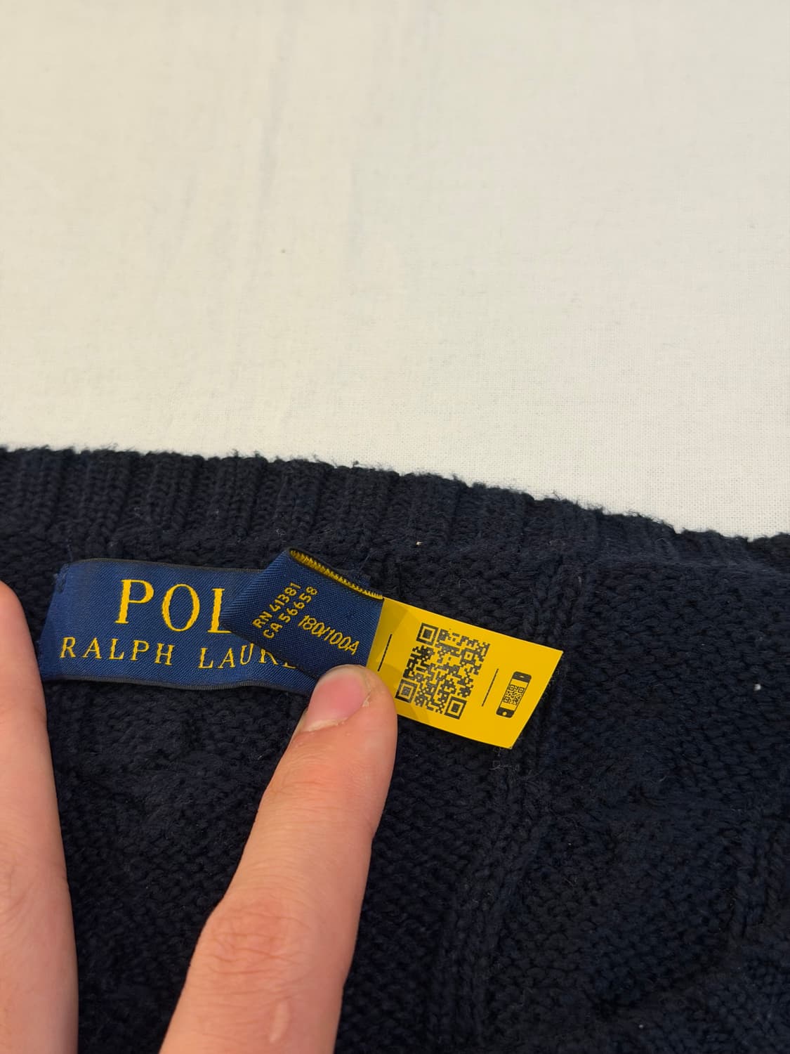 폴로 랄프로렌 꽈배기 케이블 니트 네이비 상품이미지4