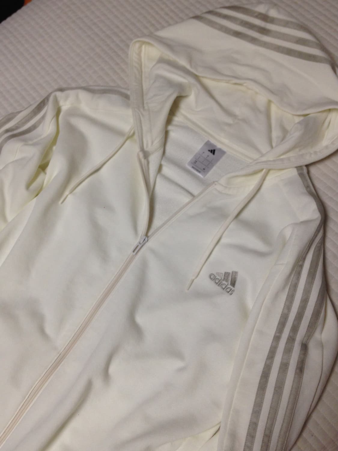 빈티지 아디다스 삼선 아이보리 카키 브라운 져지 후드집업 L 상품이미지1