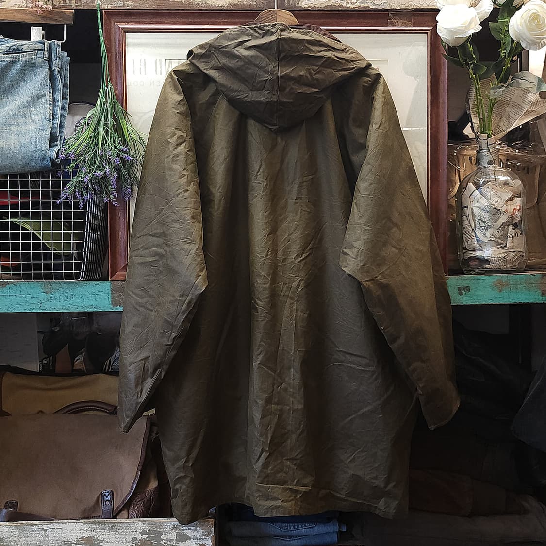 90s 잉글랜드 컨트리 올리브 그린 왁스자켓 헌팅자켓 파카 xxl 상품이미지2