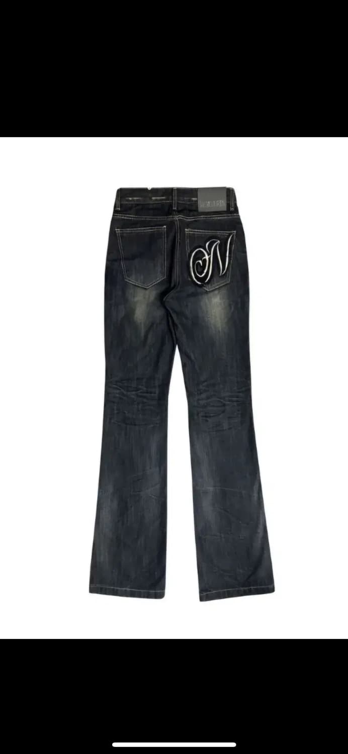 뉴얼린 버닝핀턱워싱 부츠컷 데님 팬츠 s 상품이미지2