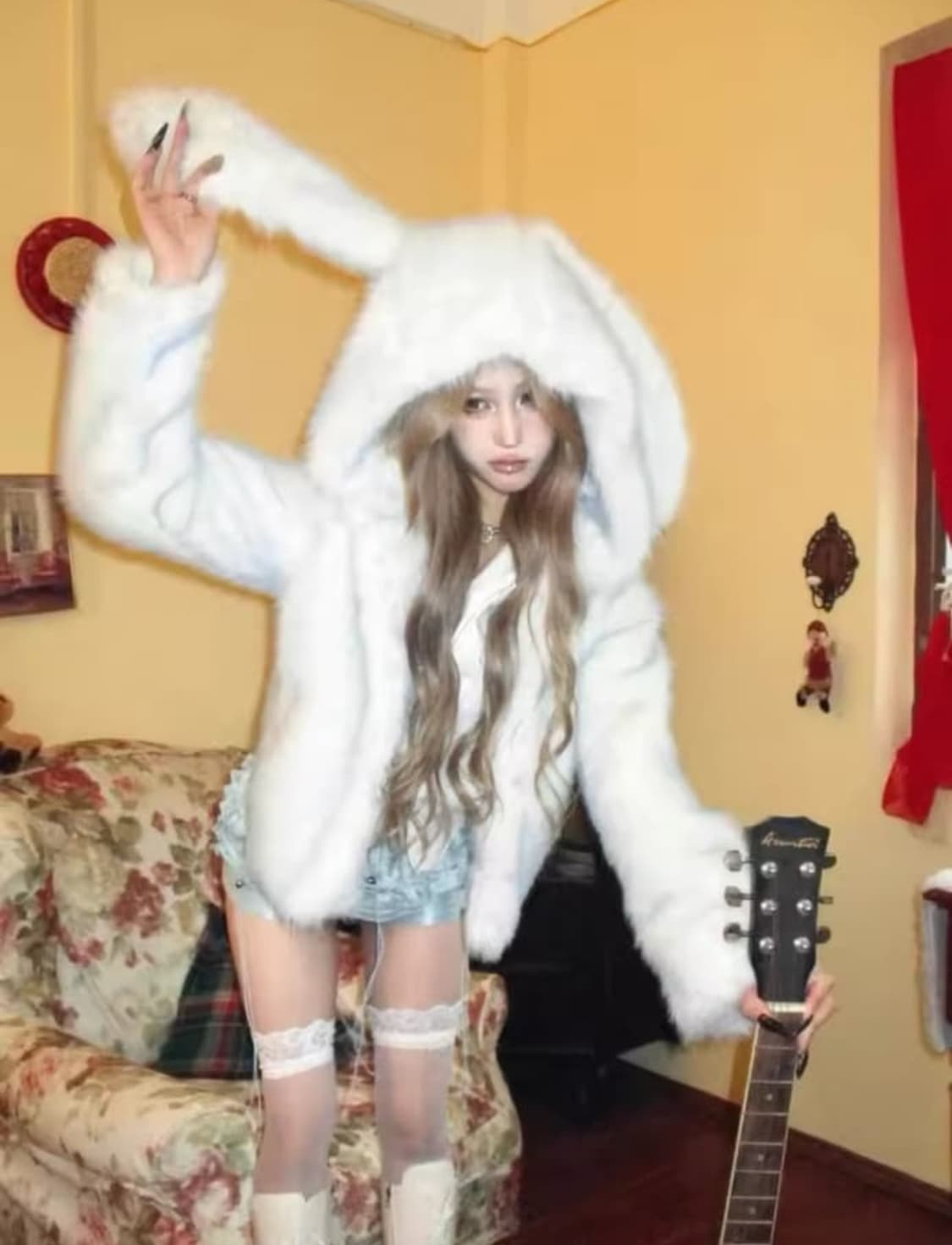 (~27일까지) 우사미미 퍼자켓 양산형 갸루 베이비메탈클럽 중브 상품이미지1