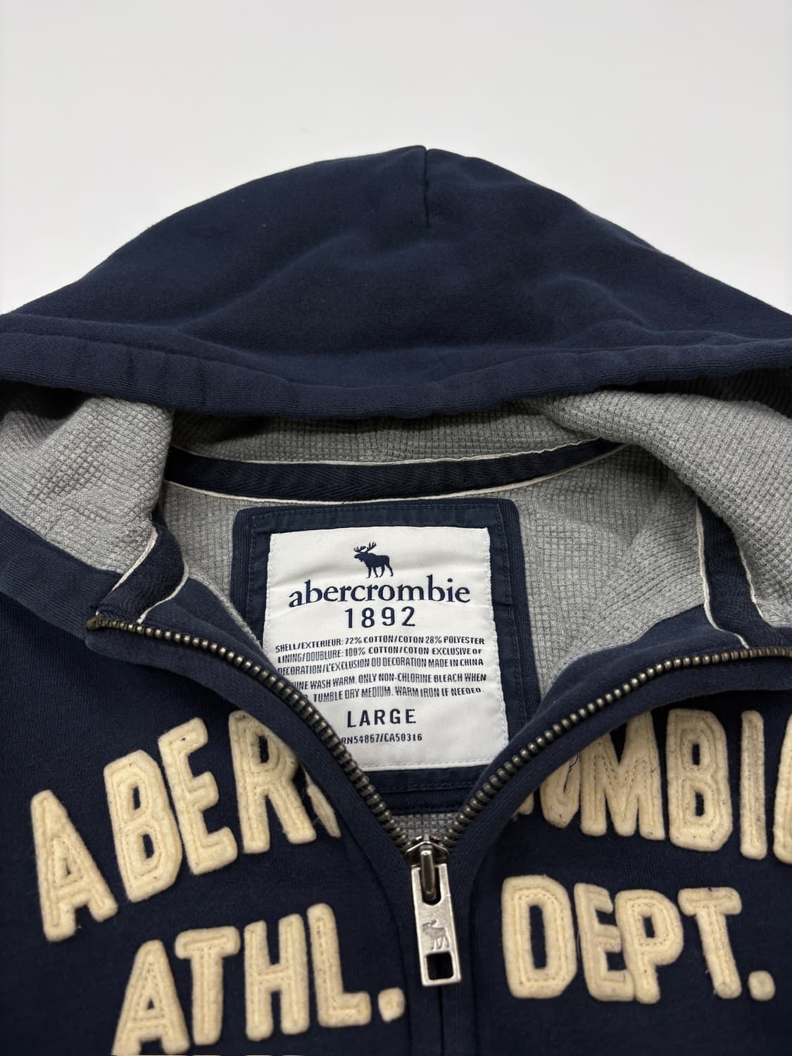 Abercrombie&Fitch 아베크롬비앤피치 빈티지 아치로고 후드집업 상품이미지4