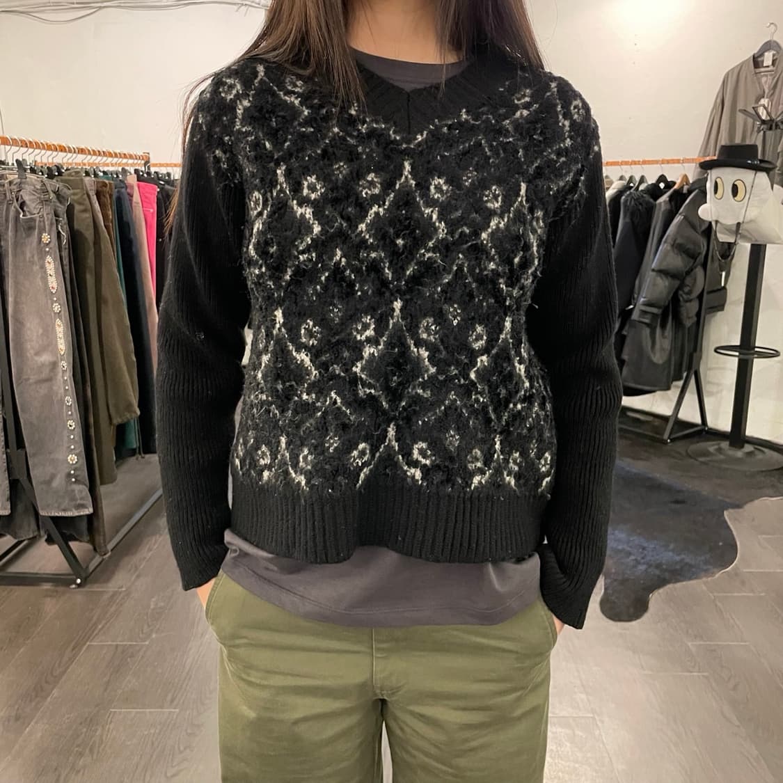 준야와타나베 자카드 니트 상품이미지4