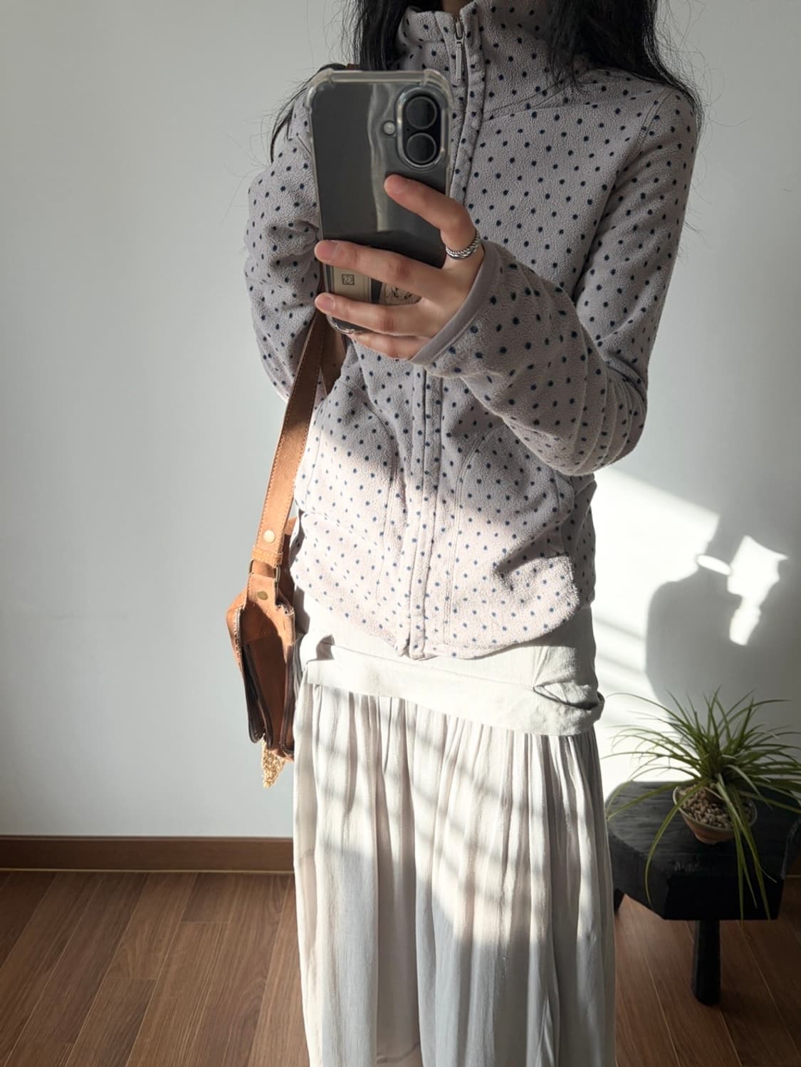dot patterned zip-up 상품이미지3