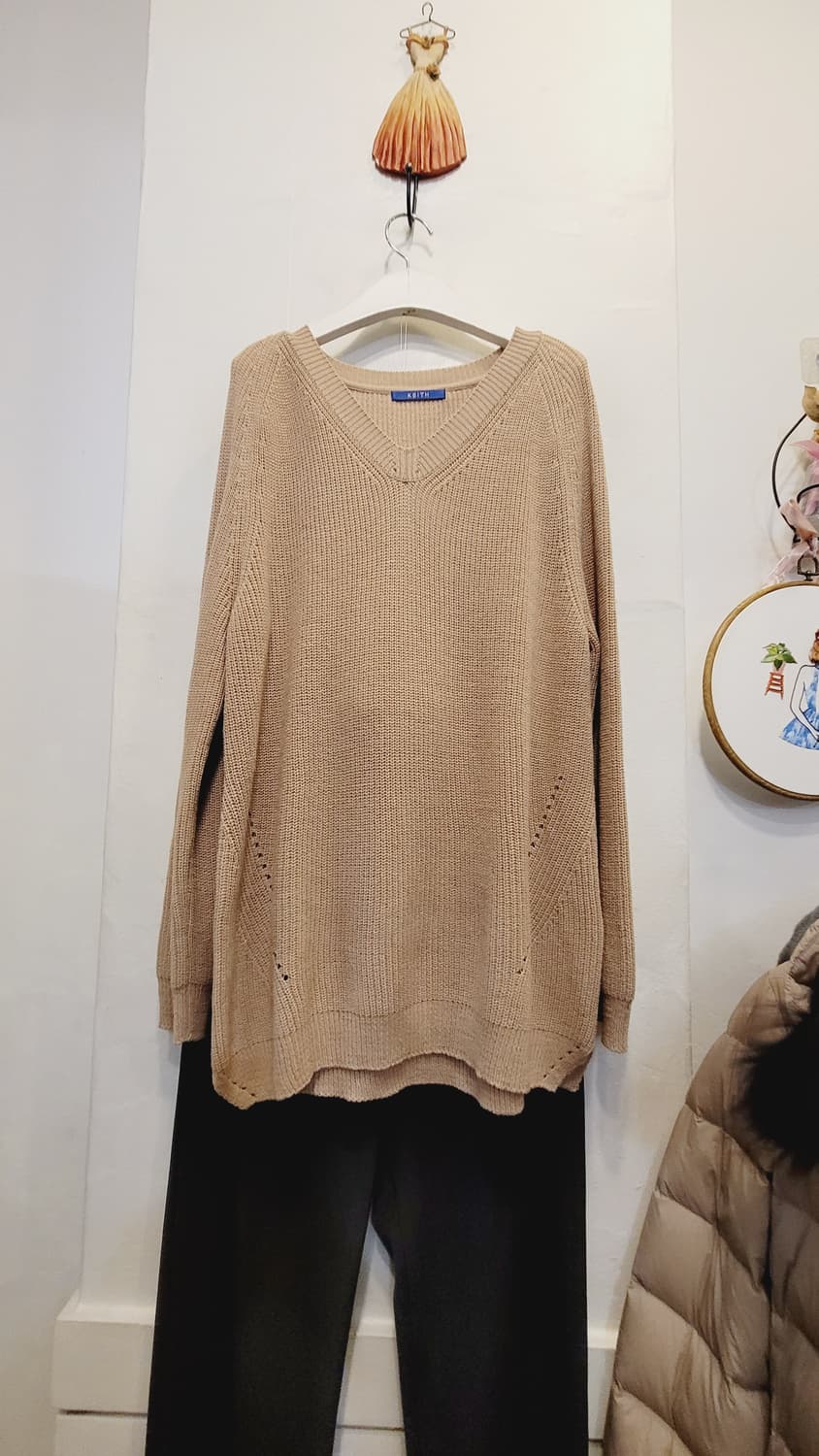 키이스 순모 베이지 니트 상품이미지5