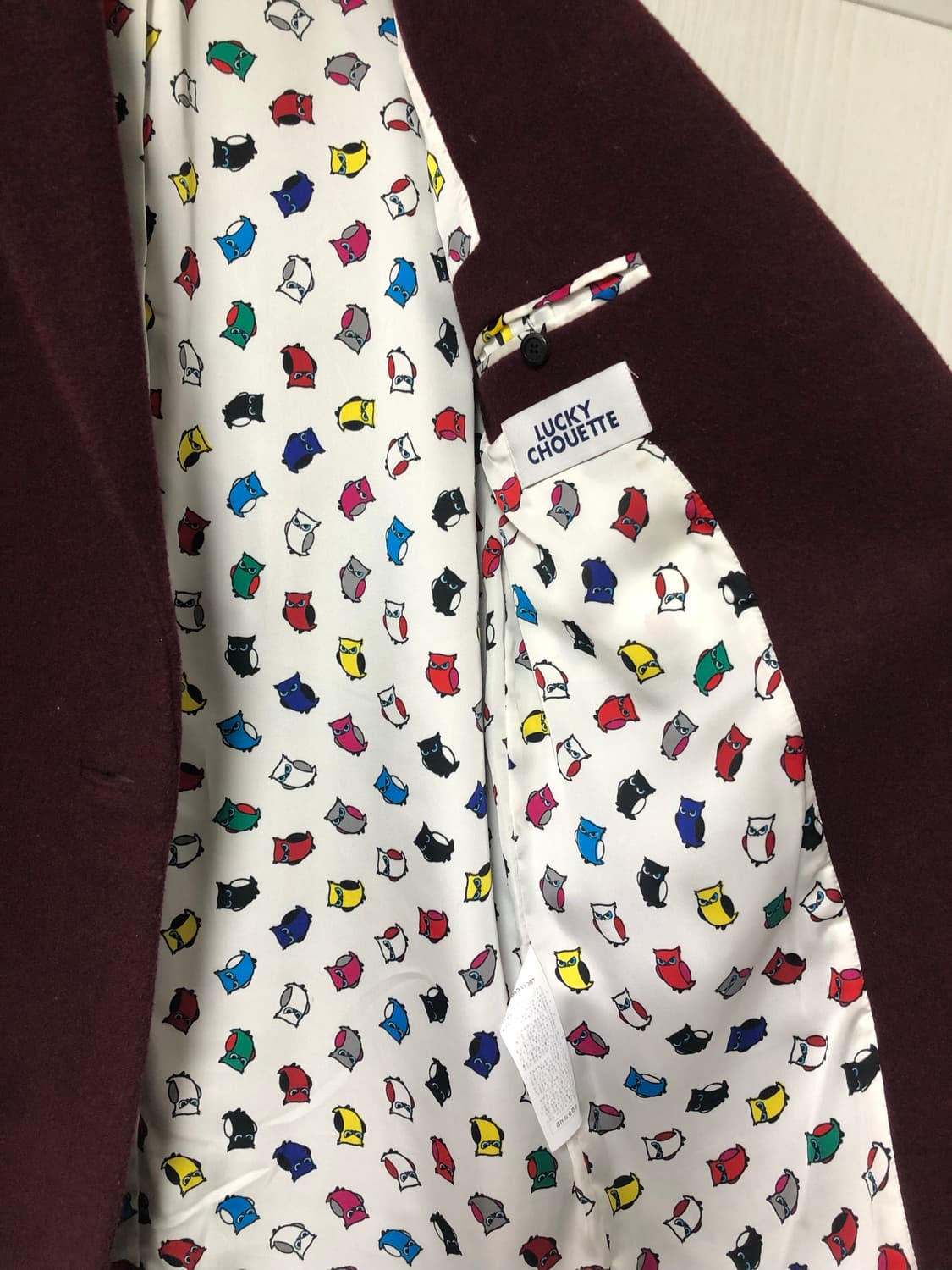 럭키슈에뜨 (LUCKY CHOUETTE) 버건디 코트 상품이미지3
