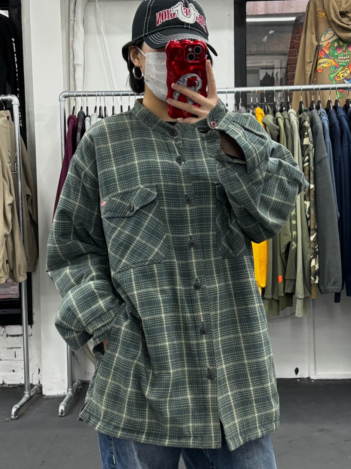 퀵실버 체크 퀄팅 자켓 상품이미지2