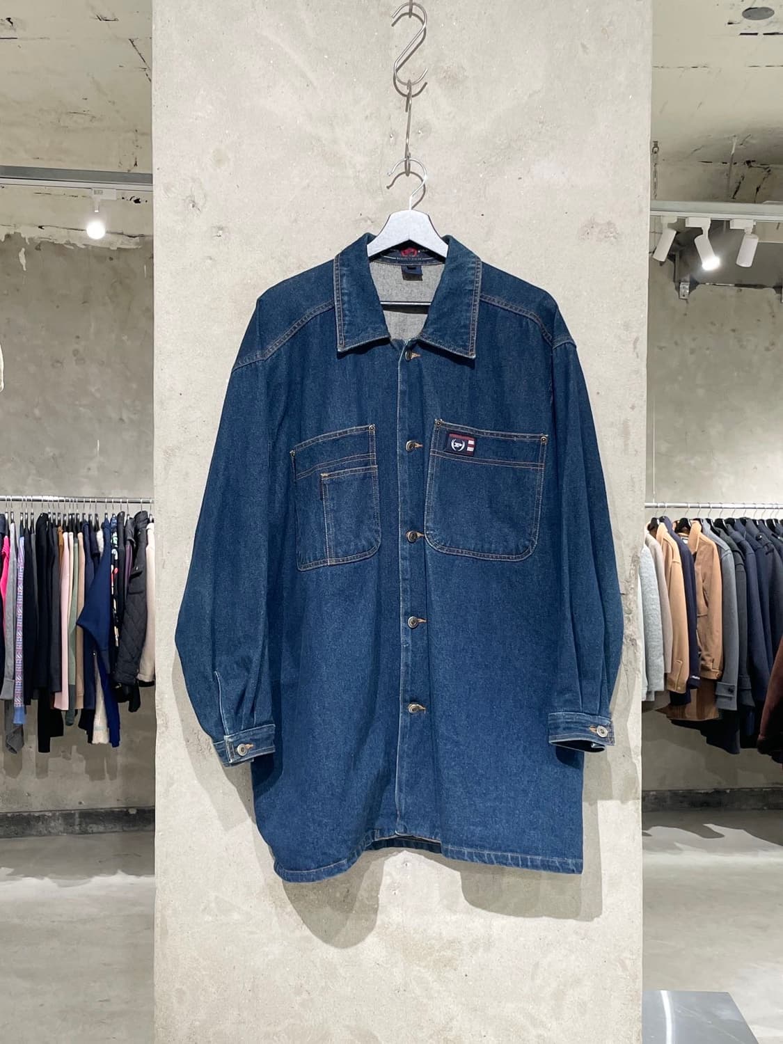 팻 팜 진청 워크 오버 데님 셔츠 자켓 상품이미지1