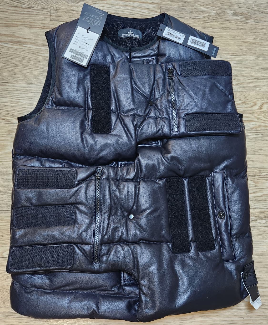 [정품] 스톤아일랜드 레더유딜리티베스트 가죽 패딩 조끼 L (남여공용)  상품이미지5