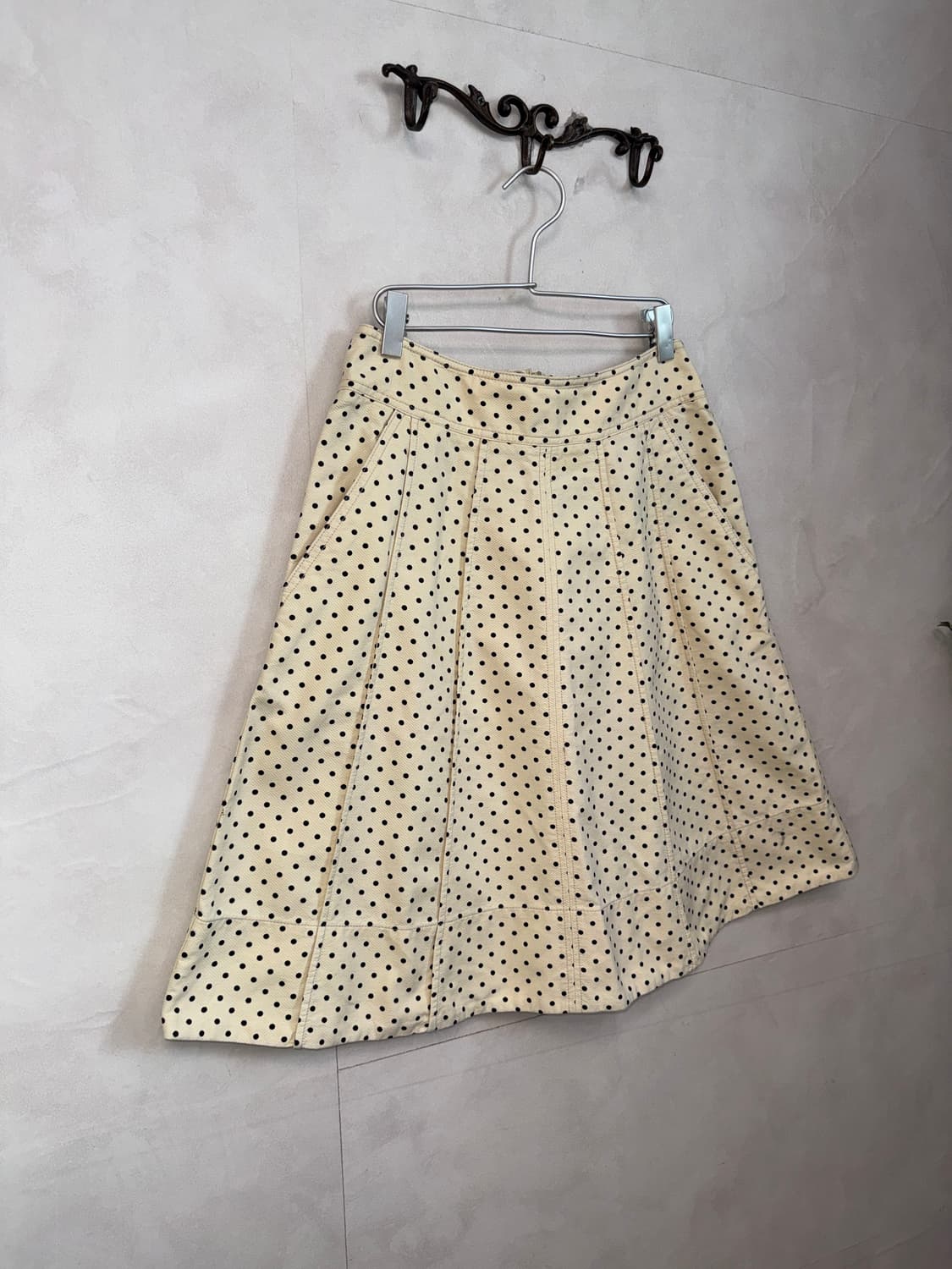 DKNY ivory dot pleats skirt 상품이미지2