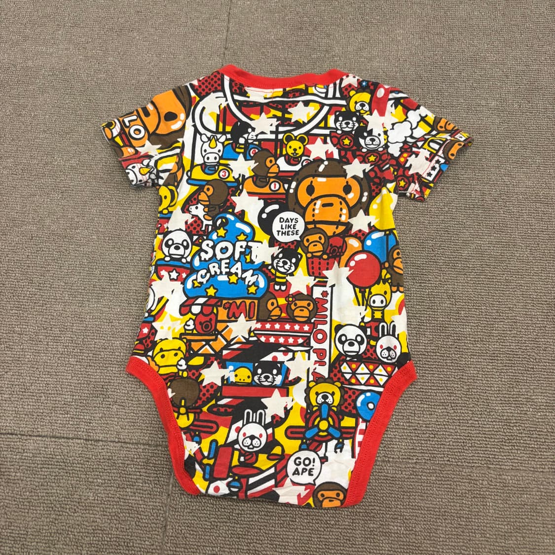 키즈 bape 베이프 퍼스트 멀티 베이비 마일로 바디수트 70 상품이미지5