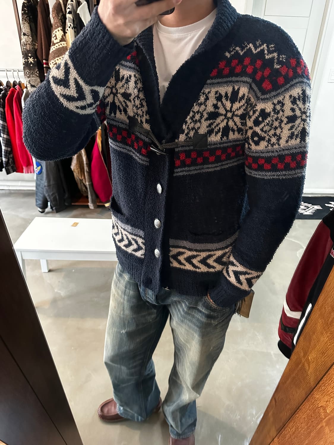 Body glove 보디 글러브 쇼콜라 패턴 니트 가디건 상품이미지5