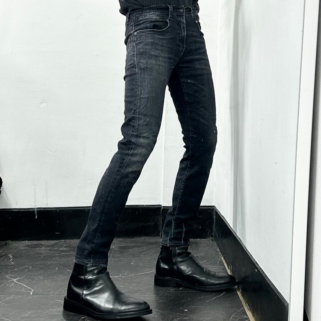 R13 알써틴 흑청 데님 팬츠 상품이미지3