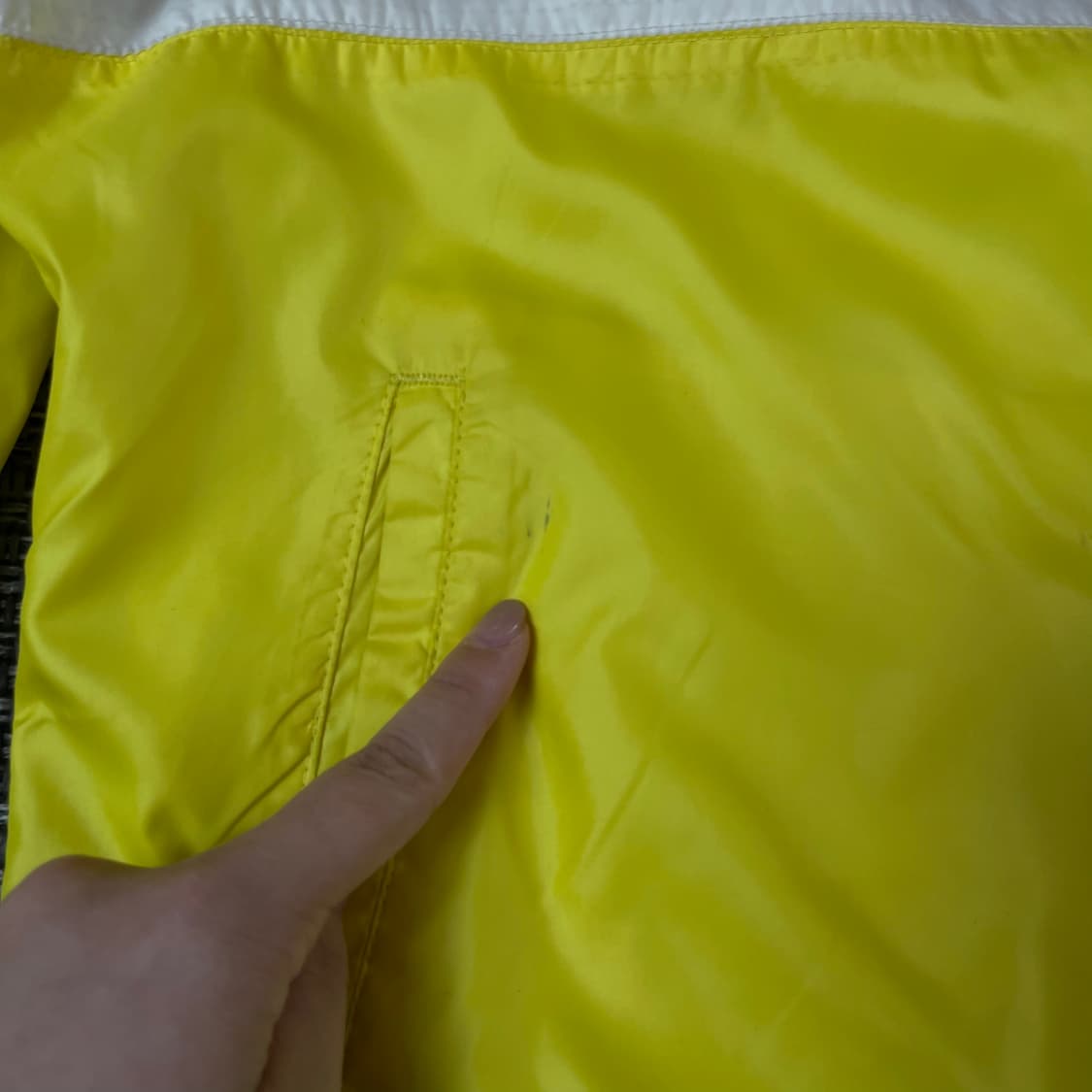 아디다스 핫핑크 화이트 옐로우 단가라 나일론 바람막이 자켓 100 상품이미지7