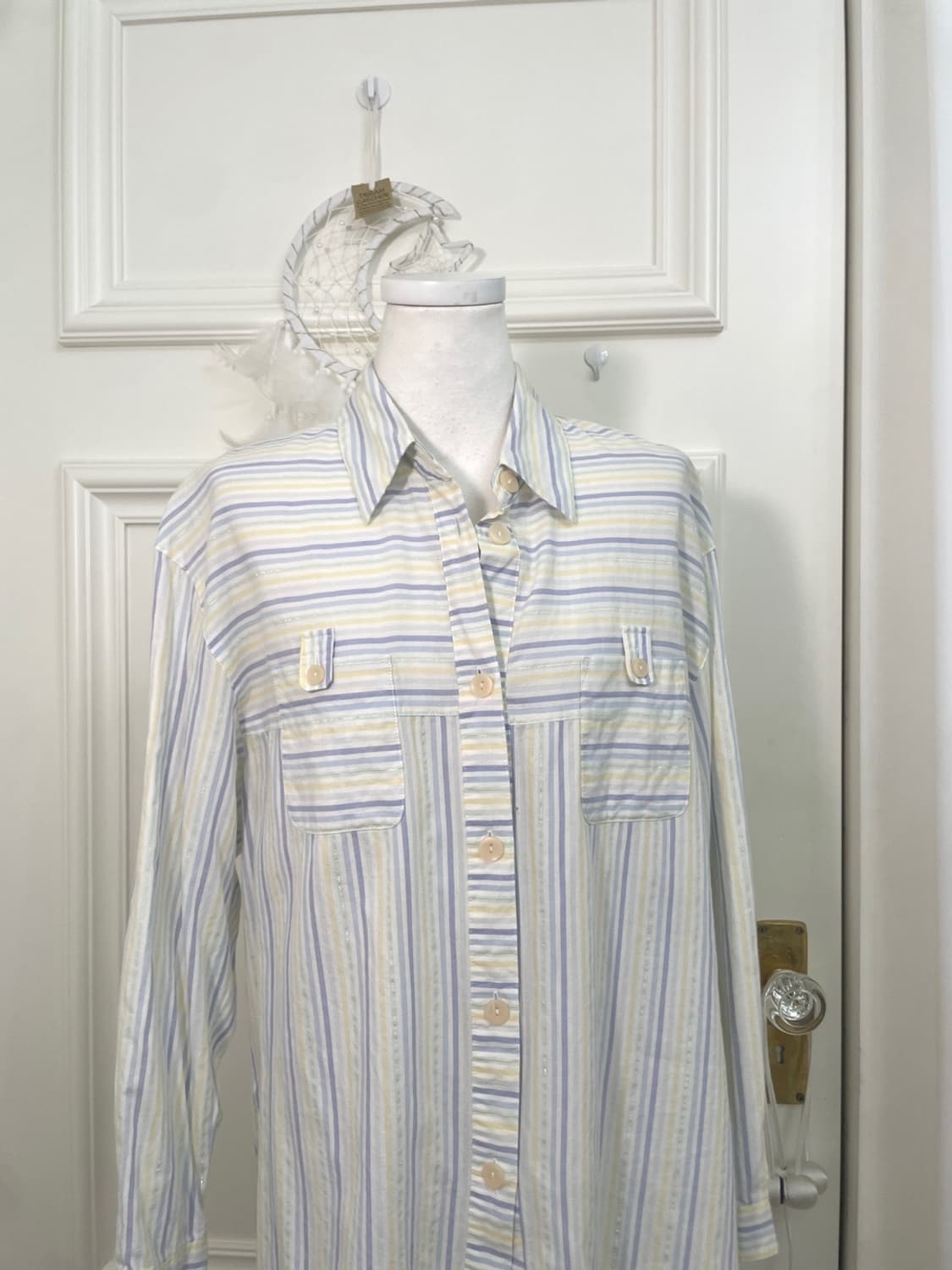 white pastel glitter line loose cotton s 상품이미지5