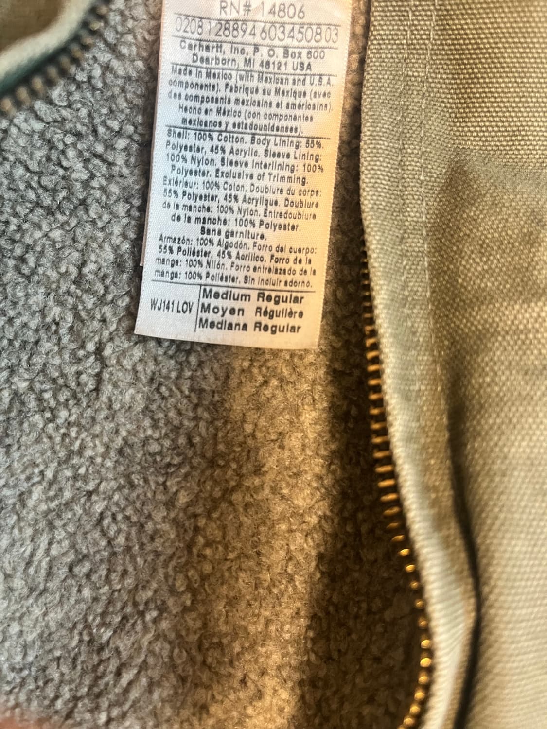 칼하트 액티브 w141 후드워크자켓 카키 올리브 상품이미지5