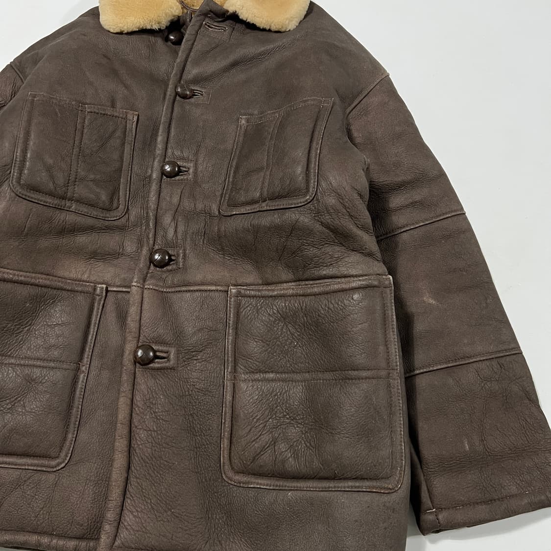 Johns hamer 옥토퍼스 아미 쉽스킨 롱무스탕자켓(L) 상품이미지3