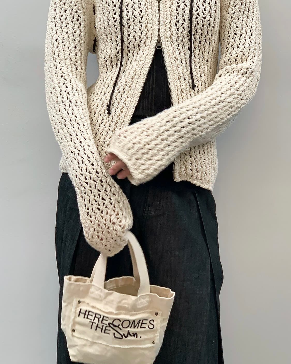 DIAGONAL NETTING TWO WAY ZIP UP 다이애그널 상품이미지1