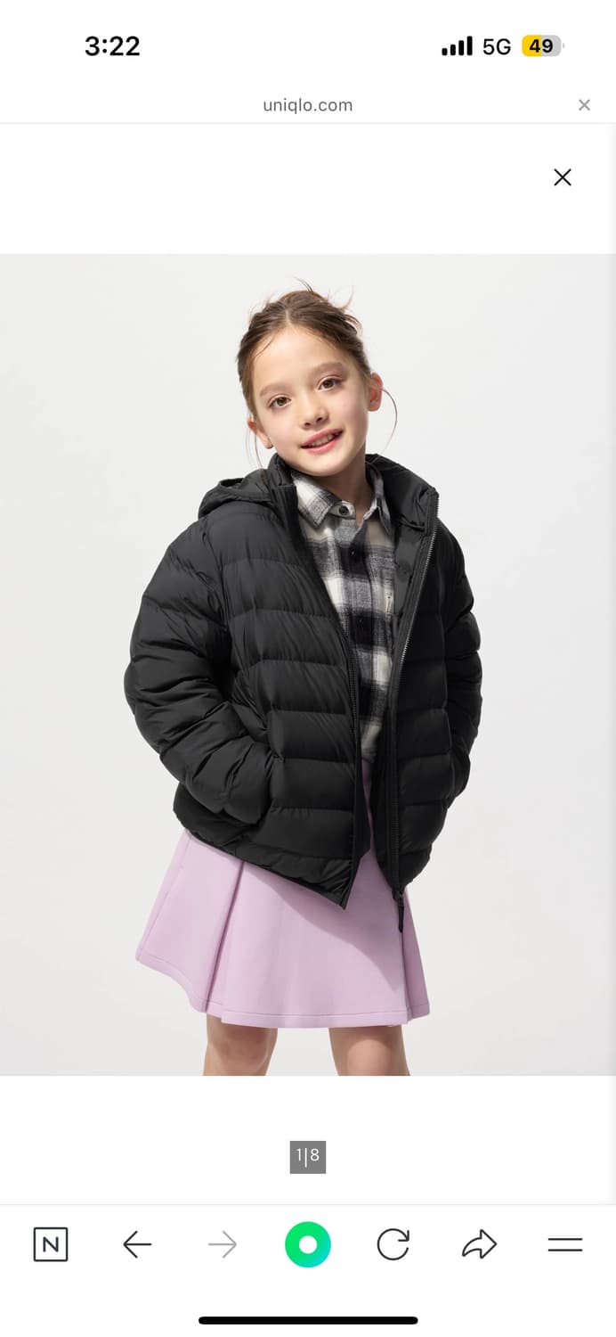 유니클로 경량패딩 160 (경량패딩 싸게 가져가센) 상품이미지2