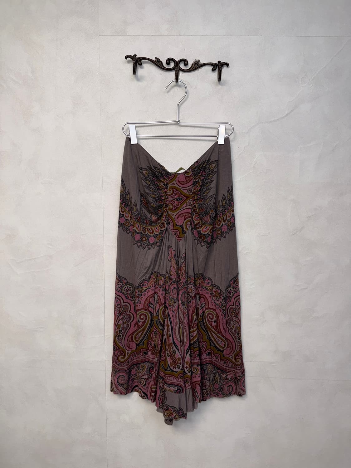 ETRO pink gray ethnic paisley cotton sk 상품이미지3