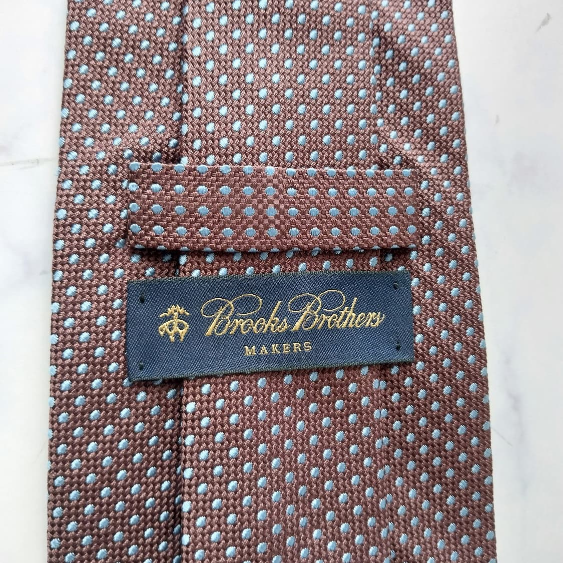 브룩스브라더스 브라운 도트 패턴 넥타이 10.1cm A등급 K2447 상품이미지6