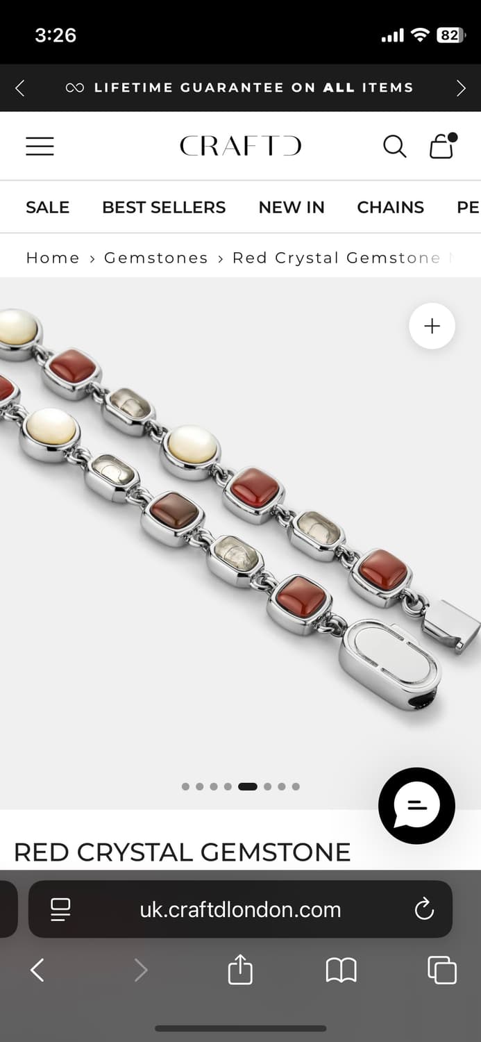 RED CRYSTAL GEMSTONE NECKLACE (SILVER) 상품이미지1