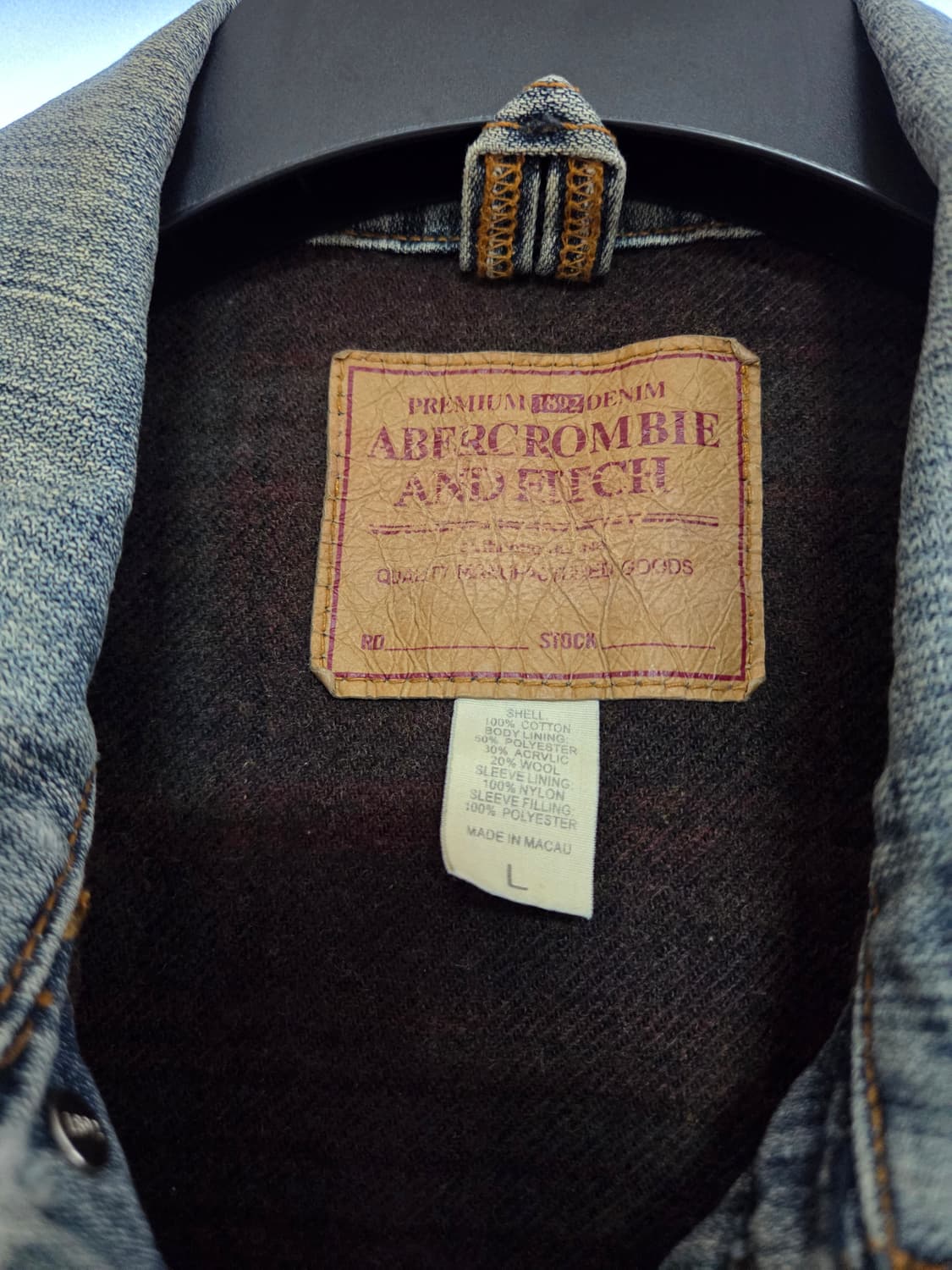 아베크롬비앤피치 데님 청자켓 트러커자켓 L 상품이미지3