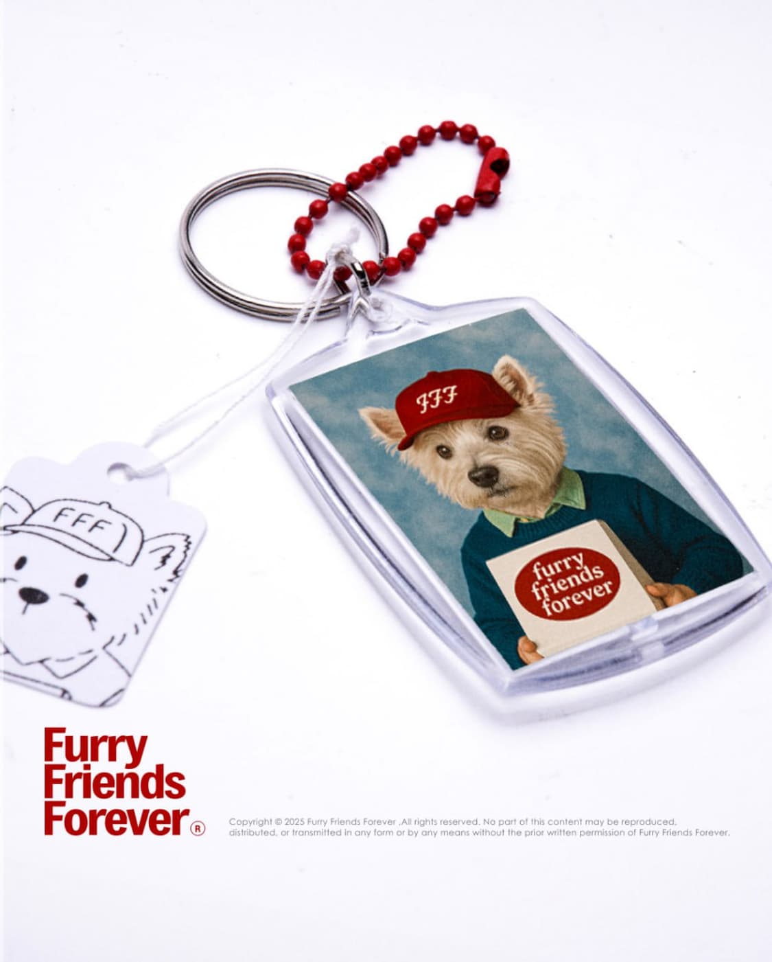(FFF) 시그니처 🍎볼캡 강아지 키링 🐕 (red/green) 상품이미지1