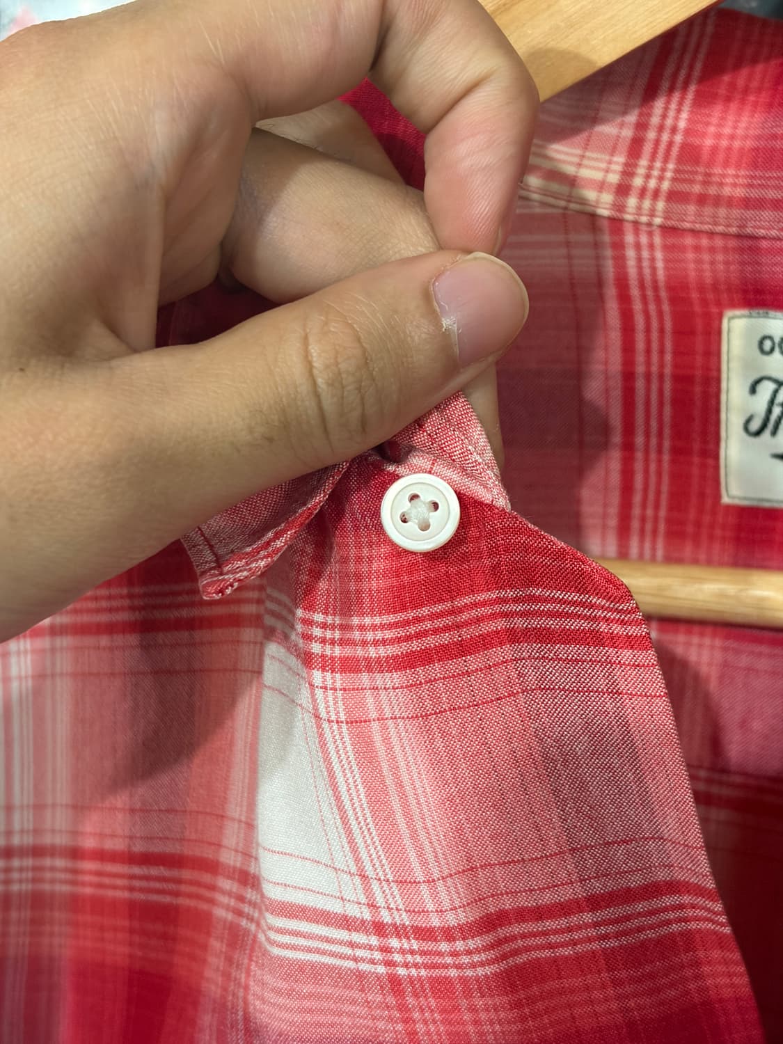 Wacko maria 와코마리아 옴브레 레이온 체크 셔츠 L 상품이미지5