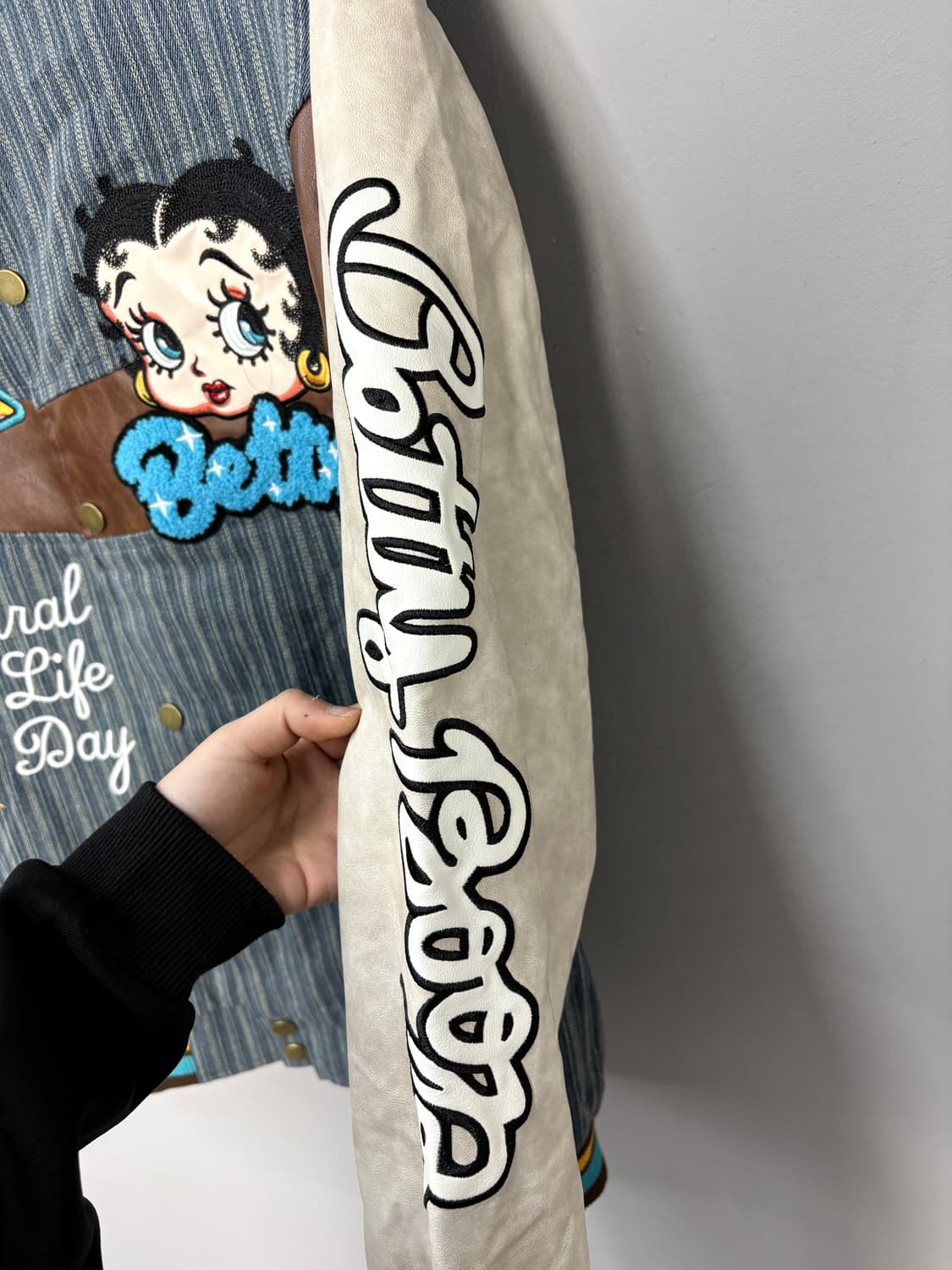 빈티지 베티붑 패치 데님 바시티 자켓 A3527 상품이미지6