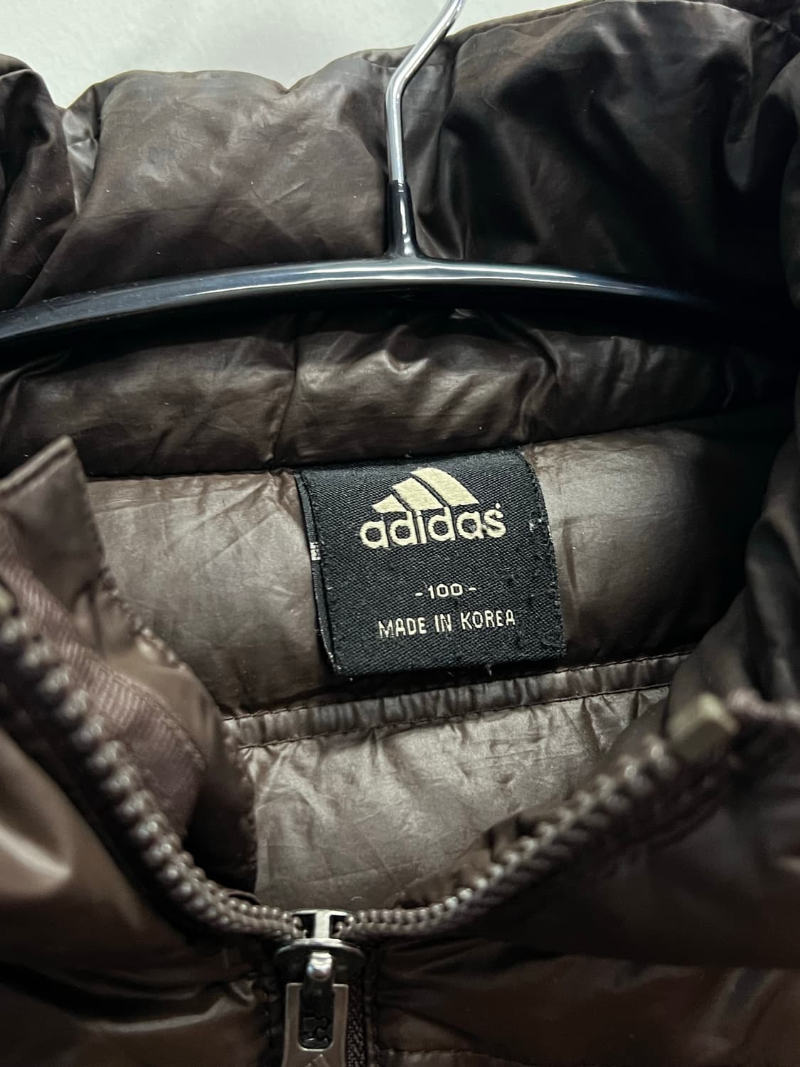 아디다스 올드스쿨 경량 구스다운 패딩 후드 자켓 브라운  상품이미지5