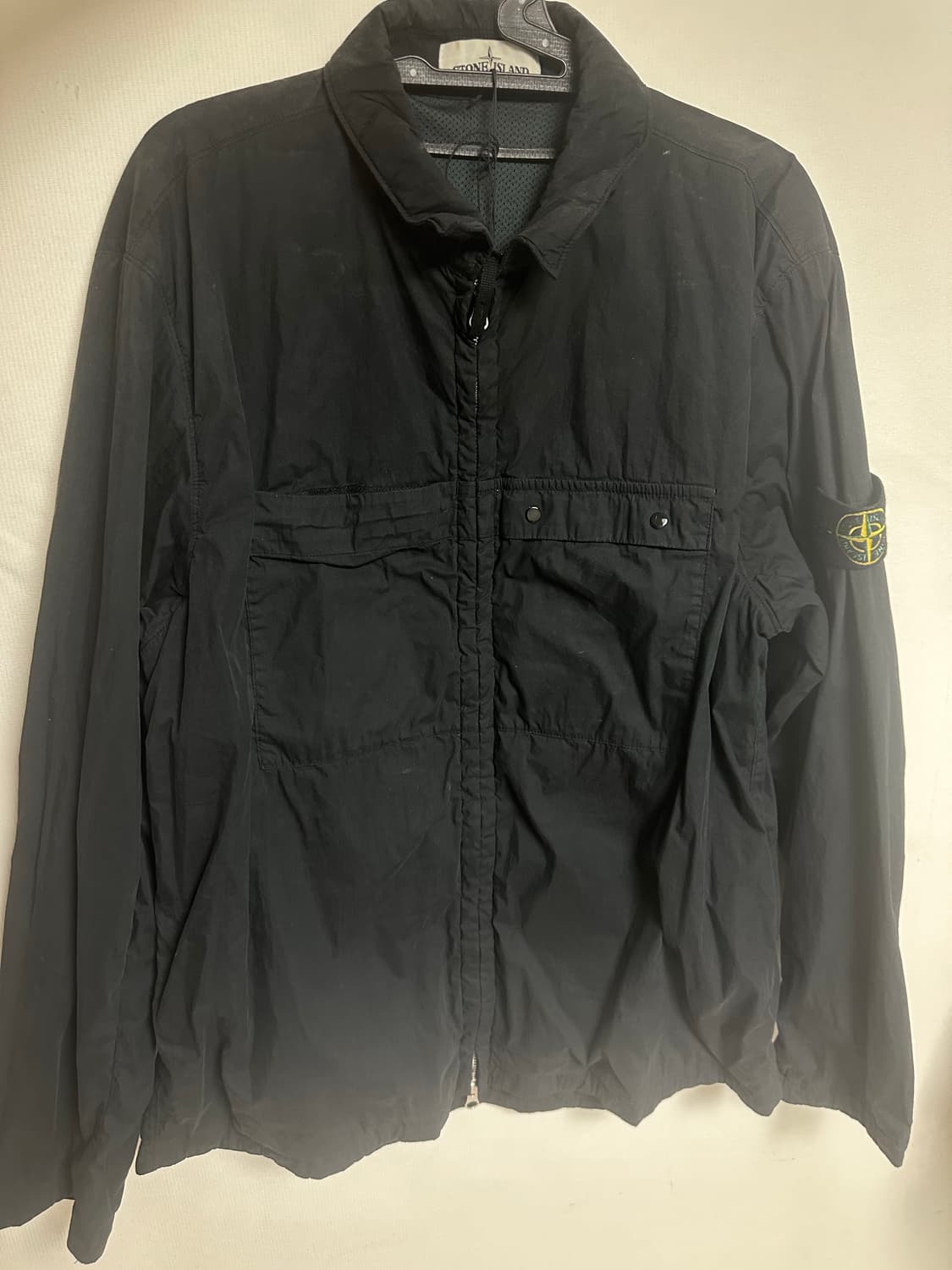 스톤아일랜드 와펜 오버셔츠 자켓 20fw 블랙 xl 집업 상품이미지1