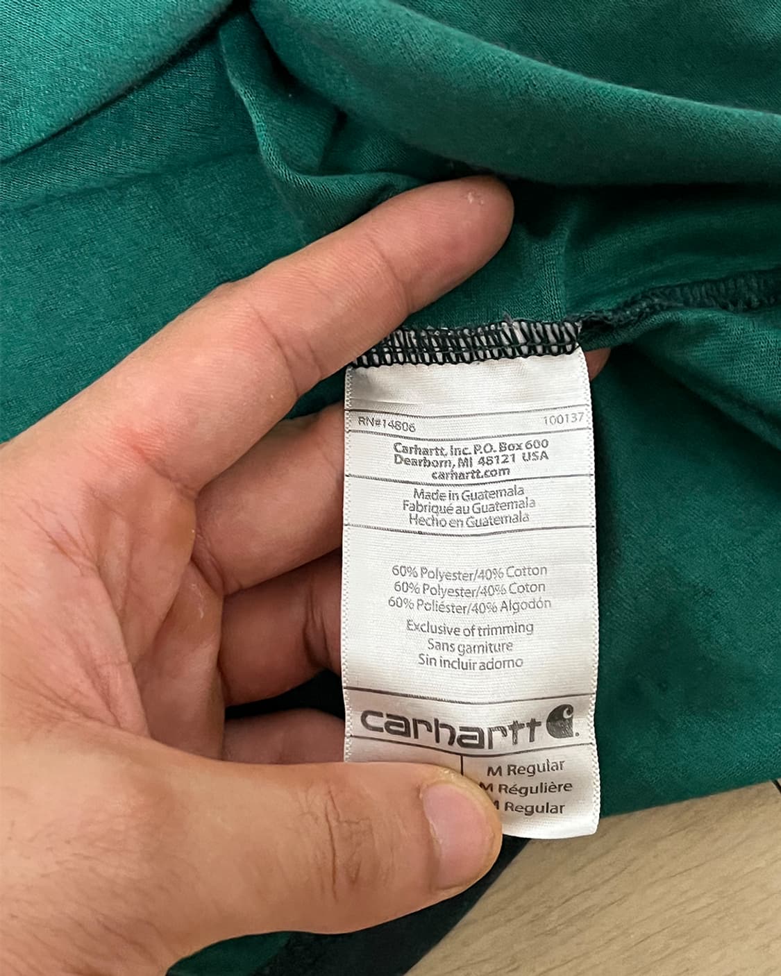 Faded Carhartt T shirt (Green, M)
 상품이미지3