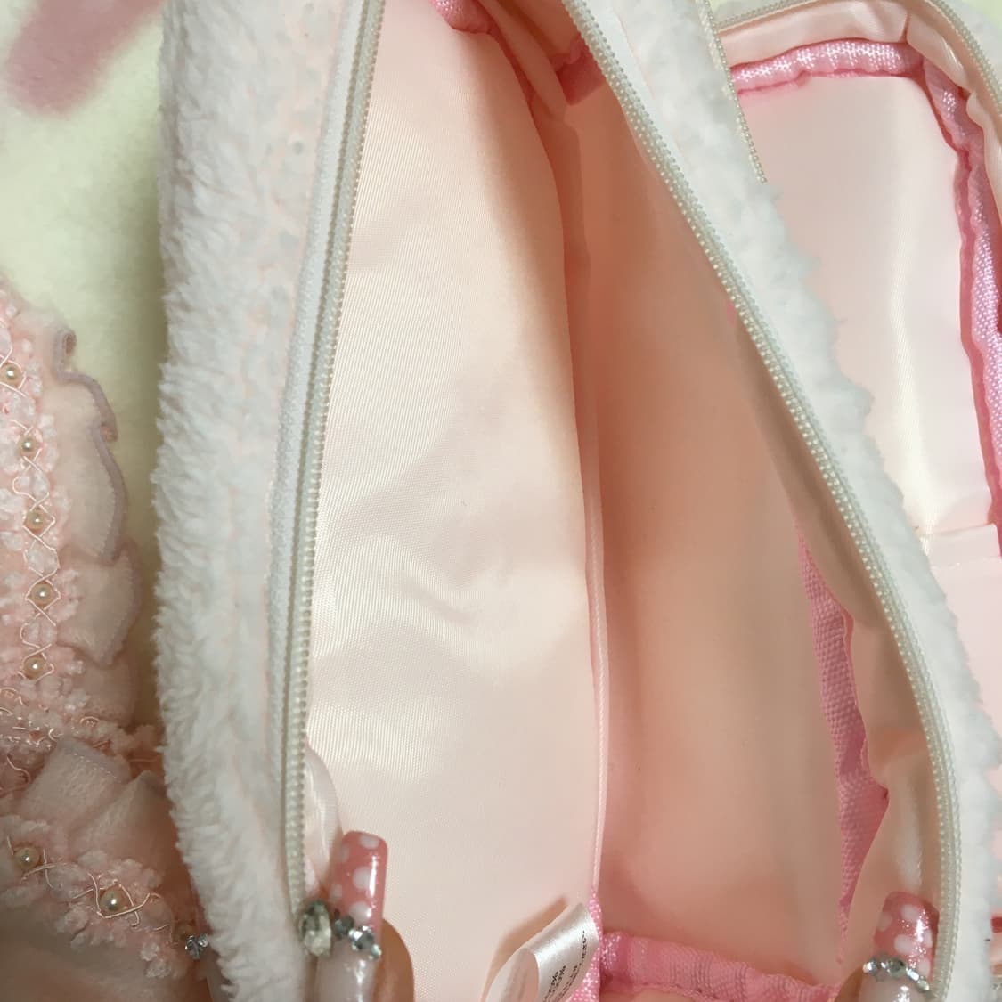 리즈리사 핑크 리본 퍼 파우치 히메갸루 방꾸 상품이미지4