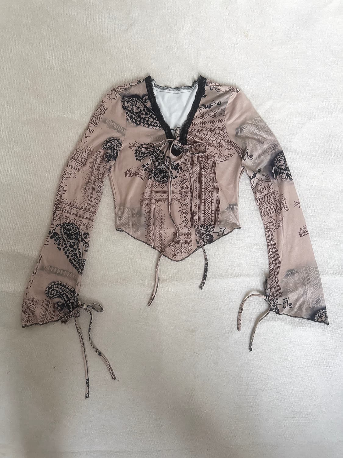 보헤미안 페이즐리 스트랩 블라우스 상품이미지2