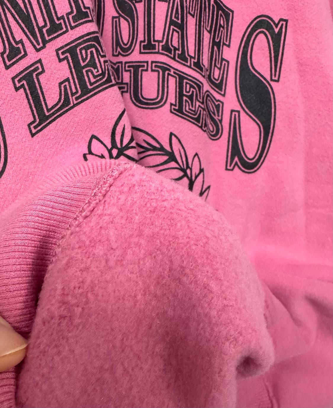 fortune apparel 핑크 기모 맨투맨 상품이미지7