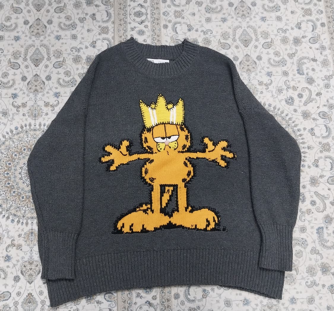 ZARA 가필드 오버핏 니트 스웨터 그레이 M ( 크게나옴) 상품이미지1