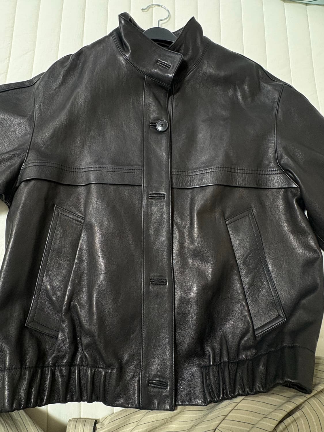 닐바이피 레더 블루종자켓 34사이즈 상품이미지1