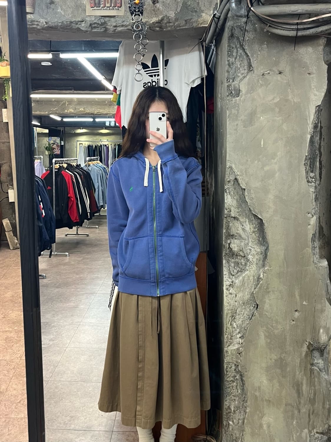 폴로 랄프로렌 기모 후드집업 블루 S #csz2644 상품이미지2