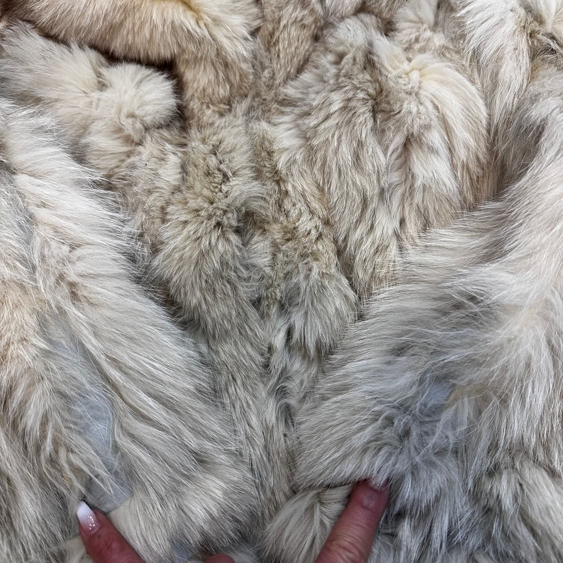 빈티지 아이보리/그레이 사가폭스 퍼자켓M 상품이미지5